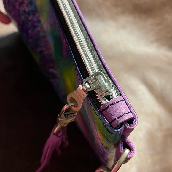 NWT Handpainted, Handmade One of a Kind Cross Body Purse - Picture 7 of 10